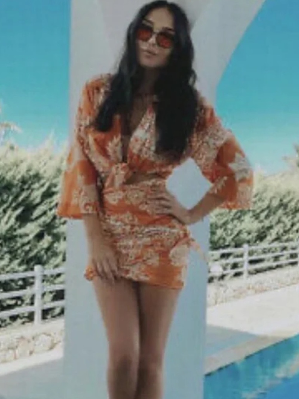 NWT & NWOT Zara printed co-ord skirt set in burnt orange. - Picture 3 of 11